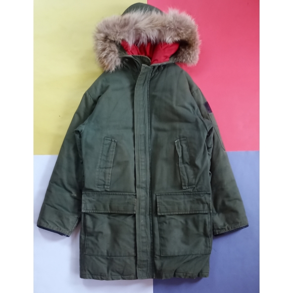 Vintage Woods Arctic Brand Oil King Goose Down Canvas Parka Cargo Winter UNISEX